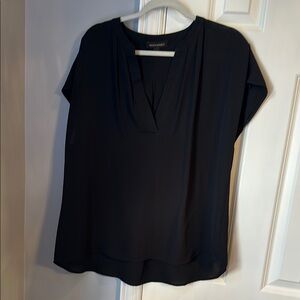 Banana Republic Black Relaxed Blouse with V-Neck